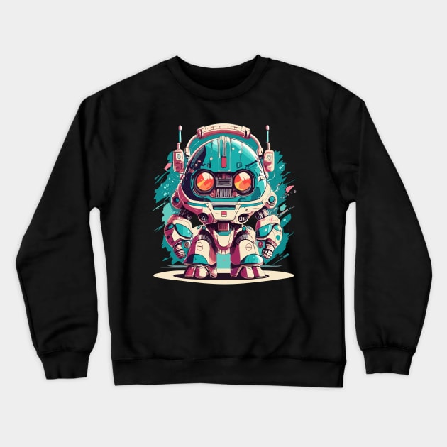 Chibi Mech Bot Crewneck Sweatshirt by Mecha Design by MechaRon